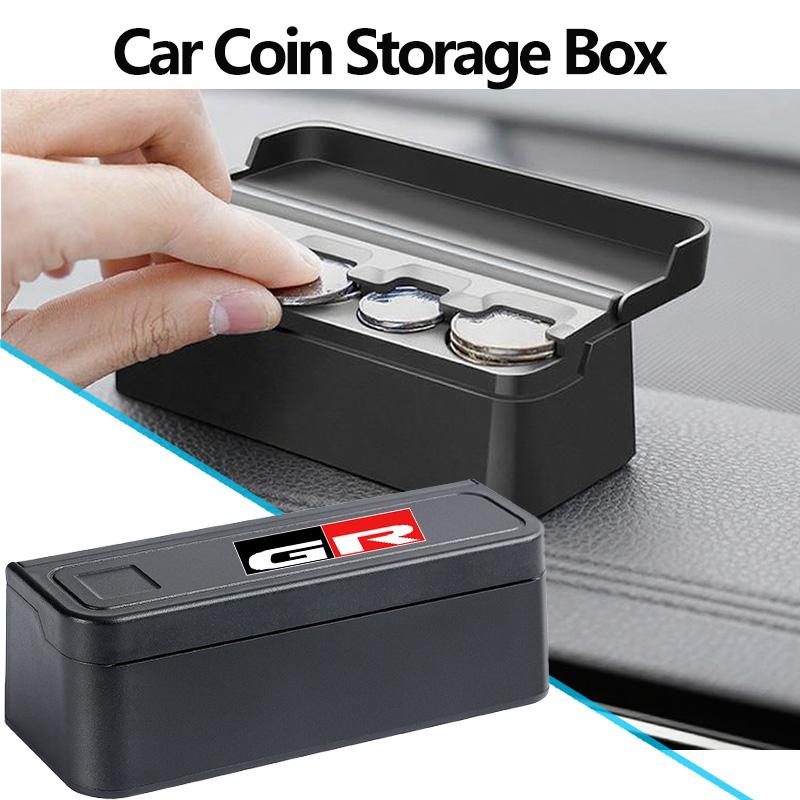 For S9 Car Small Coins Holder Storage Box Coin Collectible Case Creative Central Armrest Box Wallet Crown GR Corolla YARIS JH9