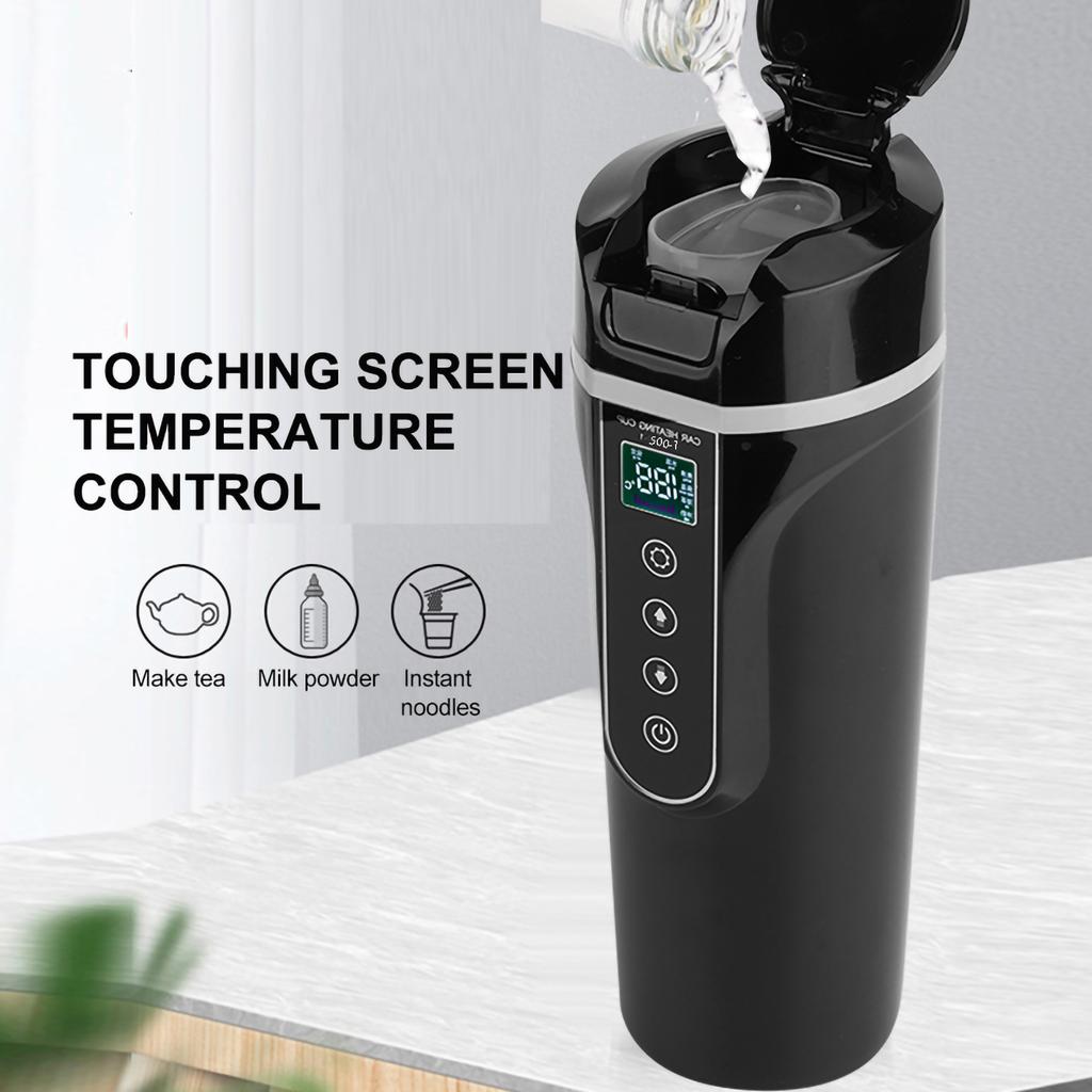 Автомобильный Дом Двойного назначения Электрический чайник для подогрева воды Чашка с контролем температуры Прикуриватель 12 В Электрический чайник для подогрева воды