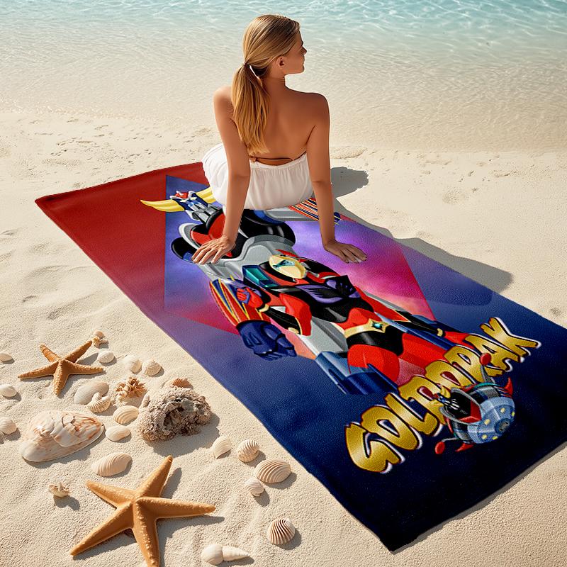 1pc UFO Robot Grendizer10 Beach Towel, Comfortable and Thick, and Swimming/Bath/Picnic/Camping Towel, Suitable for Seaside Beaches
