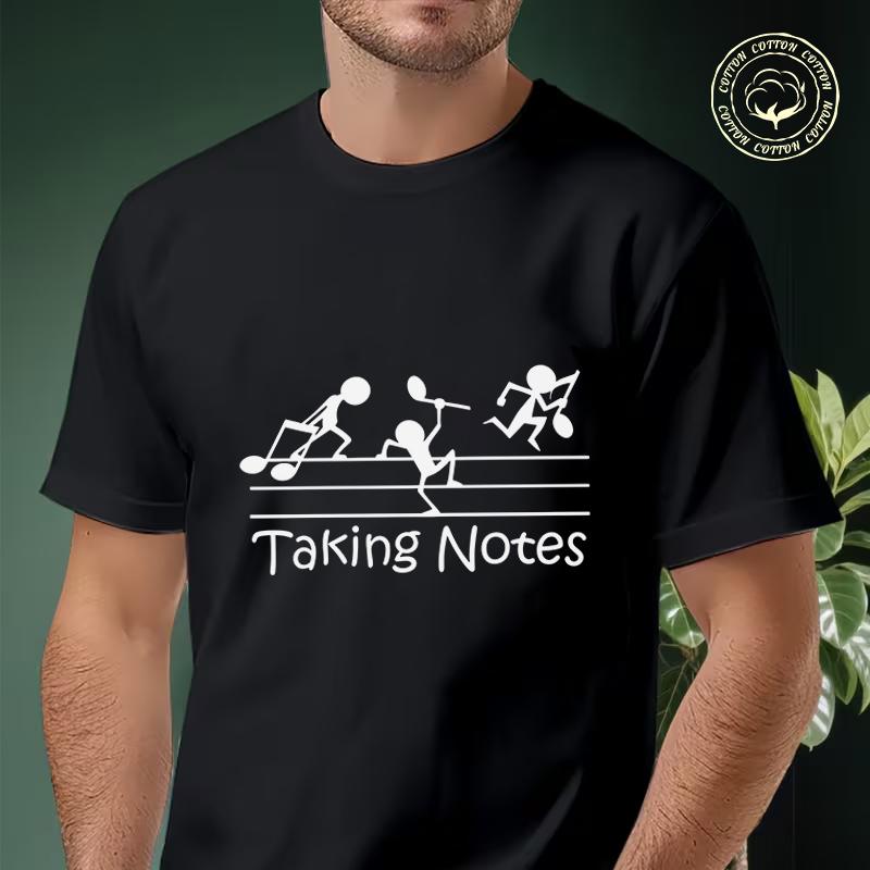 Music Lover's Vintage Taking Notes Design Moto T-Shirt Men Hip Hop Streetwear Unisex Casual Fas