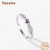 Tancise Classic 925 Sterling Silver Zircon Ring Ladies Jewelry Wedding Promise Party Gift