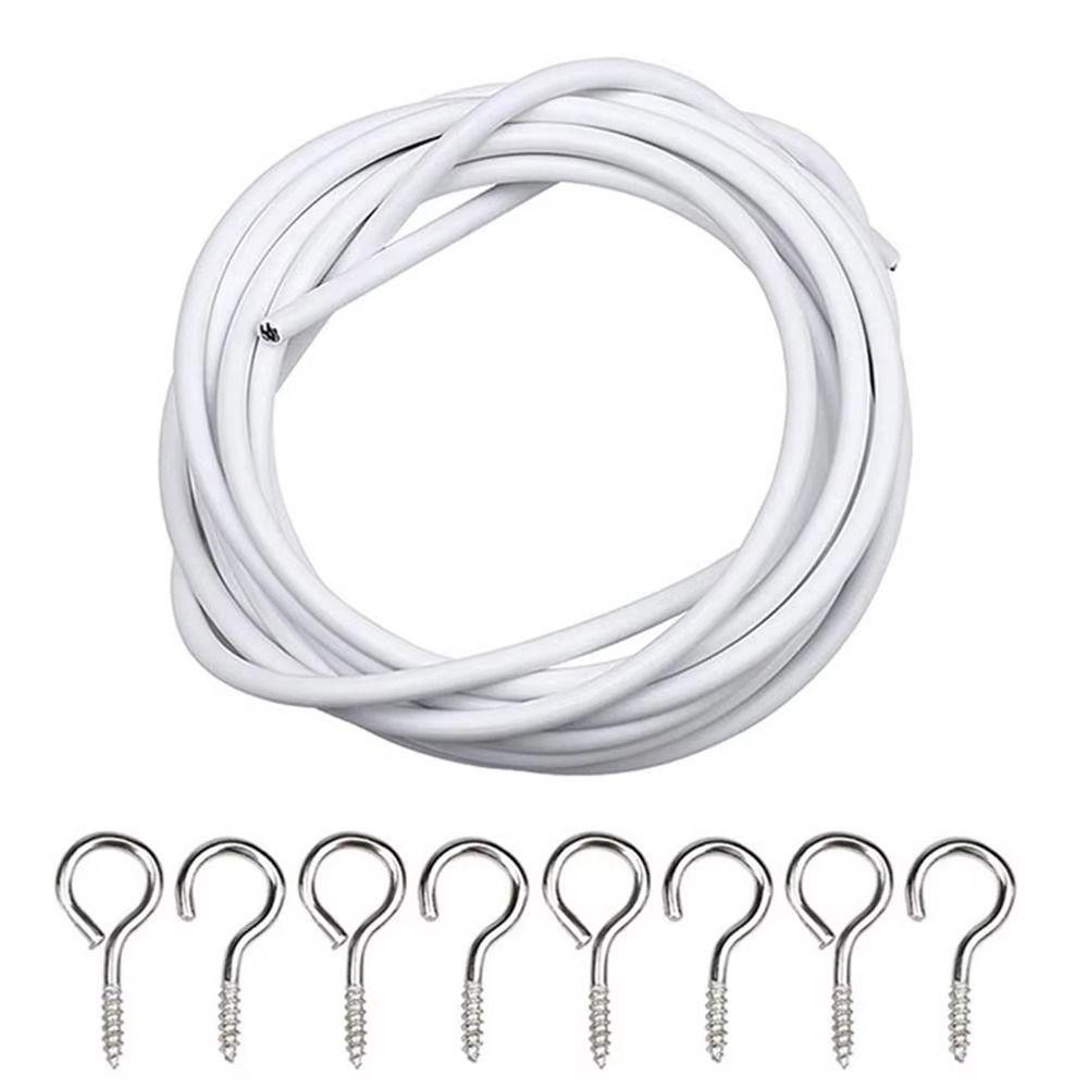 1Set PVC Steel Window Cord Cable Net White Curtain Track Wire New Wall Hanging Line