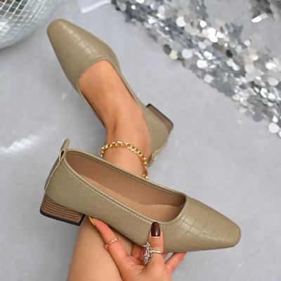 Женские туфли-лодочки на низком каблуке, 2025, новый тренд бренда, элегантные, с квадратным носком, кожаные, для зрелых женщин, офисное платье