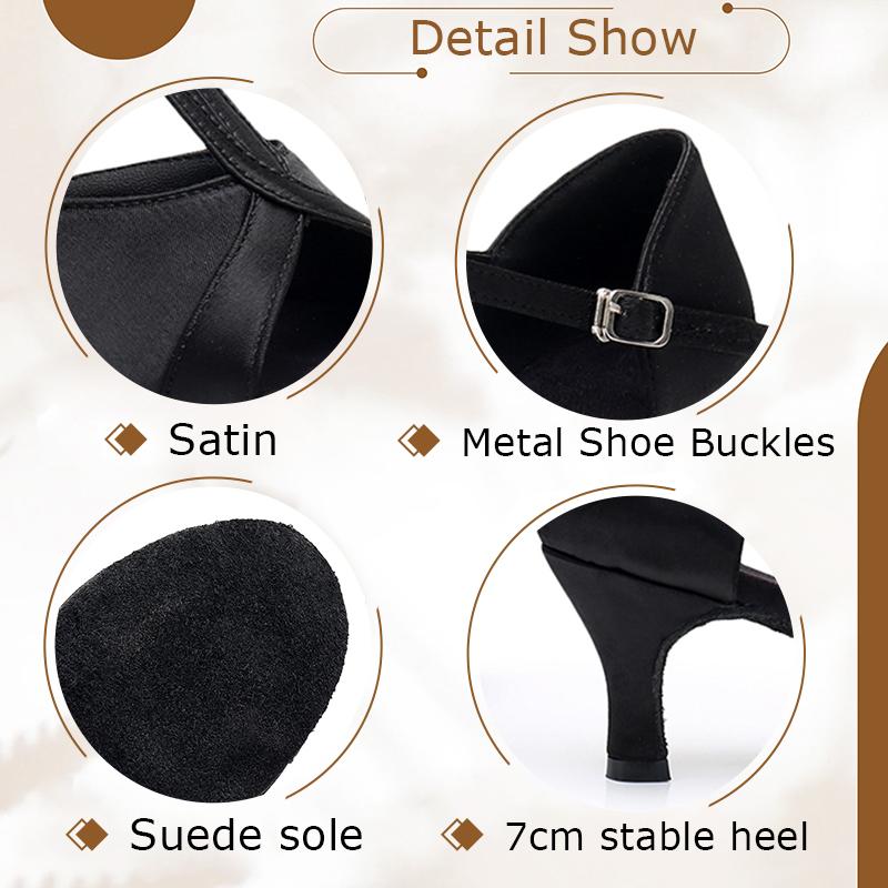 Женская обувь для латинских танцев для девочек, обувь для бальных танцев танго, сальсы, на каблуке 7 см