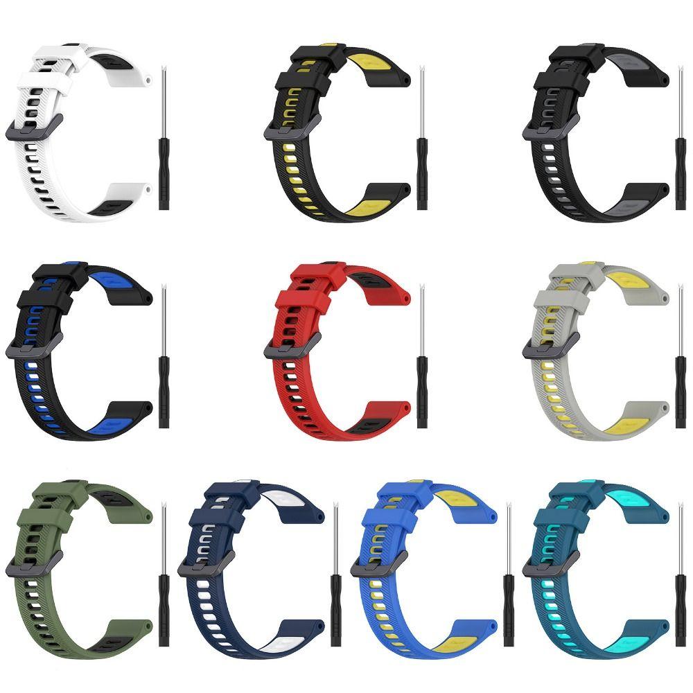 Double Color Wristband Replacement Bracelet Silicone Strap for Garmin Forerunner 965 955 945 935