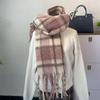 Высококачественный клетчатый шарф в корейском стиле: Теплая, Утолщенная Шаль, Похожая на Кашемир, для Студентов и Пар