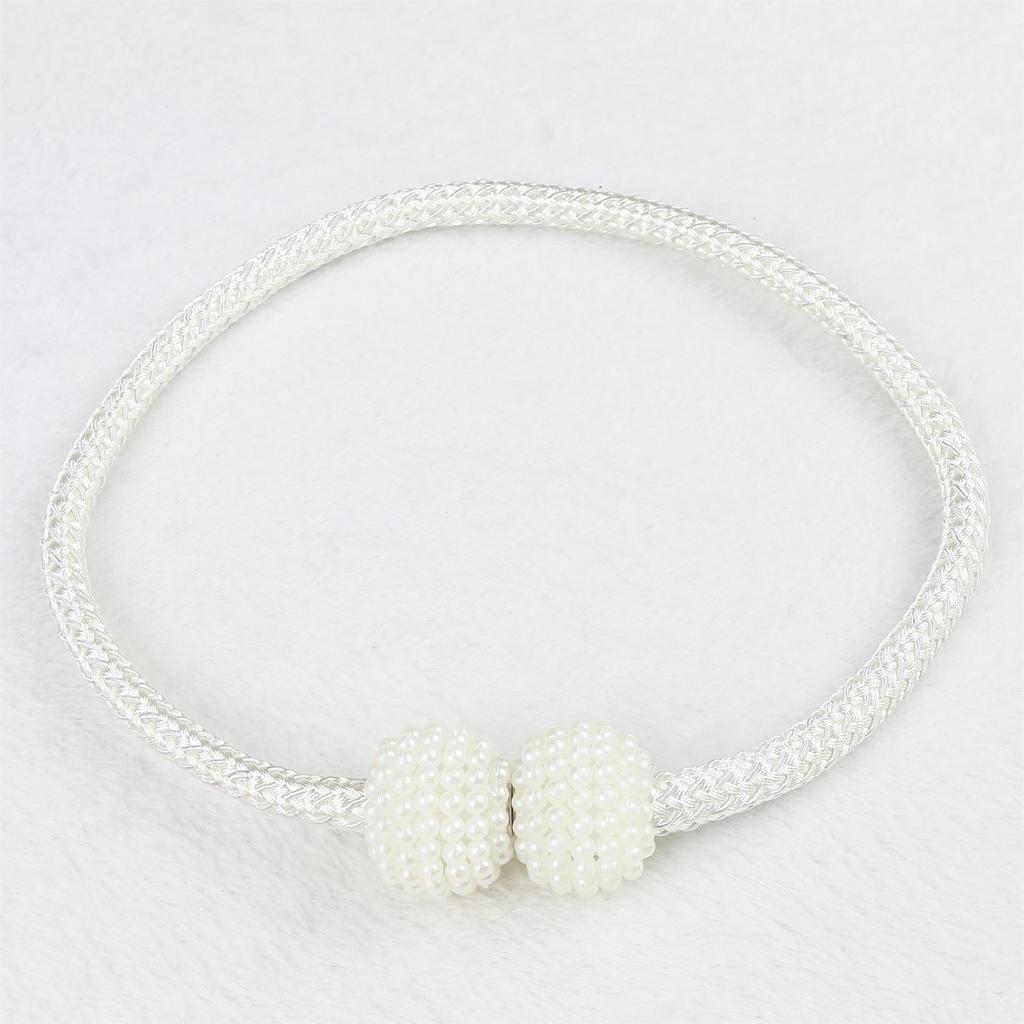 Magnetic Curtain Tiebacks Pearl Ball Home Curtain Buckle European Decoration Weave Clips Rope Straps Holder for Big Drapries