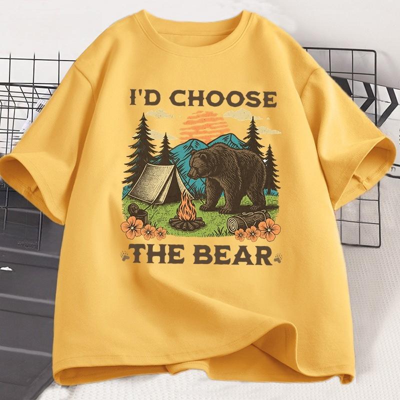 I Choose The Bear Womens Rights Tshirt Bear Vs Unisex Funny TShirt Female EmpowerUnisext Round Neck Short Sleeve Tees Womens Clothes