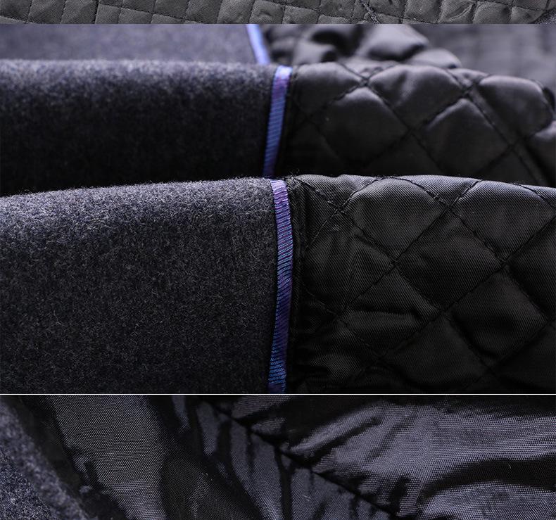 Зимнее мужское полупальто средней длины с отложным воротником из смесовой шерсти, 2023: Деловой кэжуал для среднего возраста.