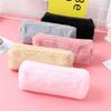 Cute Fashion Plush Zipper Pencil Bag School Office Supplies Stationery Pouch Pur