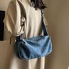 Vintage Denim Women's Shoulder Bag Monochromatic Large Capacity Crossbody Bag Simple Pendulous Women's Bags New