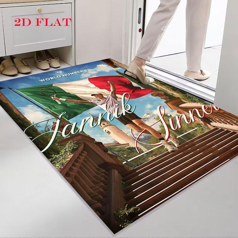 Jannik Sinner Rush Carpet Rug for Living Room Bedroom Home Sofa Decoration,Kids play Nonslip Floor Mat