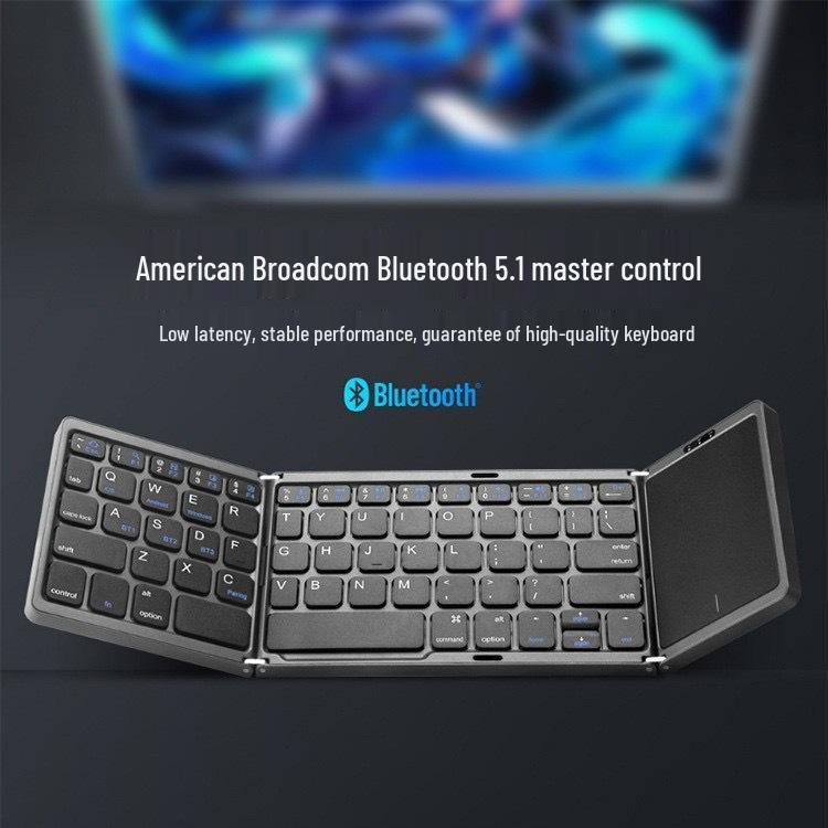 B089T Трехскладная беспроводная Bluetooth-клавиатура с тачпадом для телефонов, планшетов и компьютеров.
