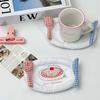 Cute Cotton Coaster Cartoon Cake Pattern Insulation Pad Hand Made Placemats Kitchen Accessories
