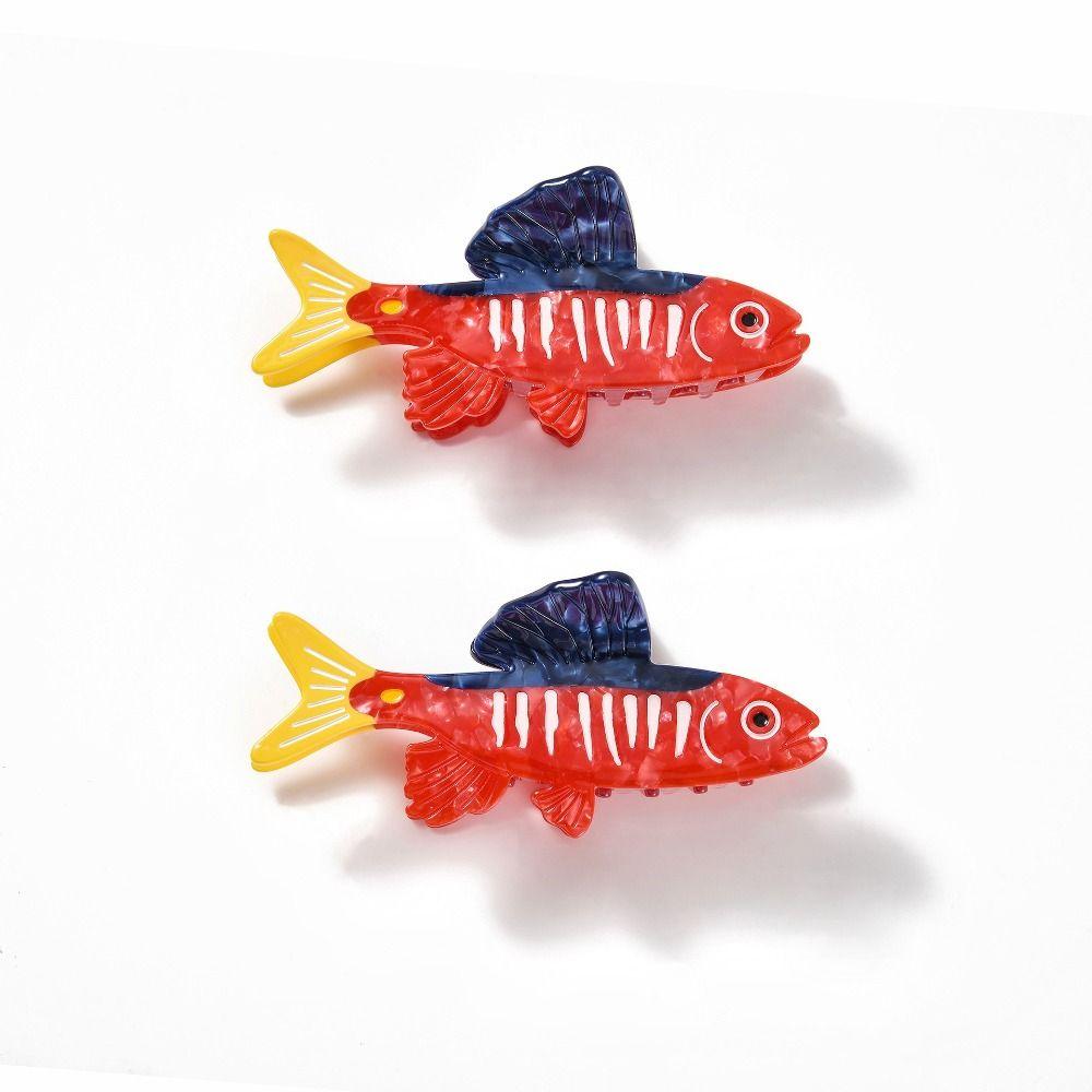 Cute Ocean Animal Hair Clip Creative Geometry Shark Clip Sweet Small Fish Hair Claw Vacation