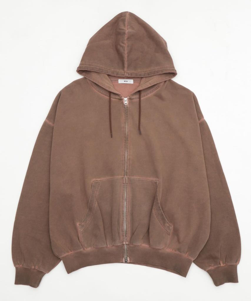 WEGO Толстовка с двойной молнией оверсайз однотонная повседневная размер L коричневая мужская, посадка, цвет, уличная одежда осень/зима, подарок, L,
