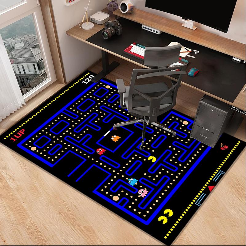 Pac game Adventure Office Rug Chair Mat, Game Carpet, Suitable for Front Door, Bedroom, Living Room, Desk, Holiday Gift