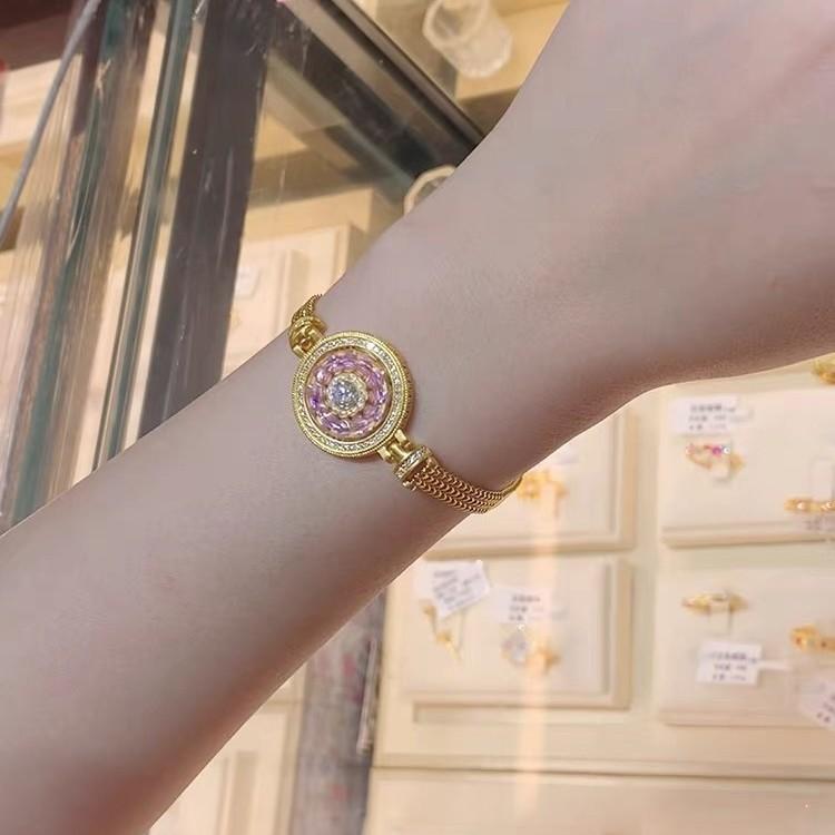 "Sui Sui Chang'an" Pink Eight Treasures Compass Rotatable Bracelet New Chinese Style Street Shooting Jewelry