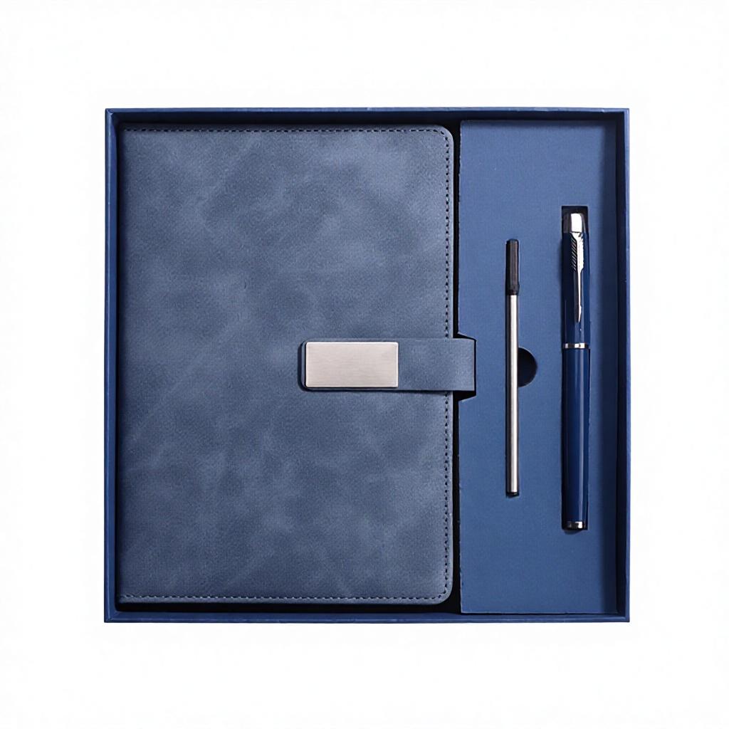 Custom Logo School & Business Notebook Set Wired Glue Bound PU Leather Cover Notepad Gift for Students and Professionals