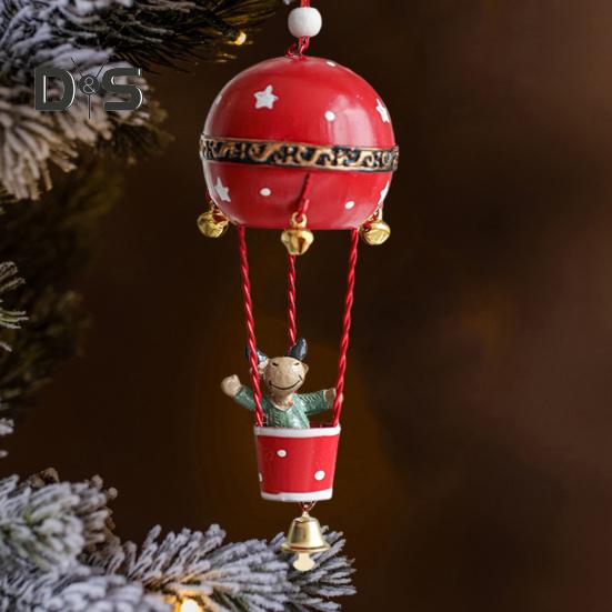 Рождественский кулон, железный воздушный шар, украшение с колокольчиком, фигурка Санта-Клауса, подвесные украшения в виде воздушного шара для рождественской елки, стола, камина