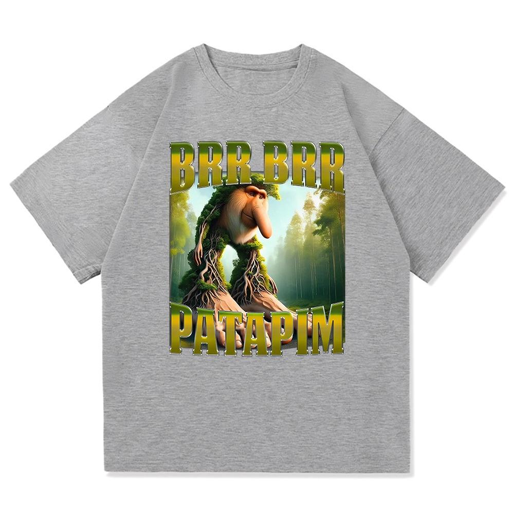 Brr Brr Patapim T Shirt Unisex Funny Italian Brainrot Meme TShirt Cool Bombardiro Crocodillo Tralalero Tralala Cotton Tees Shirts