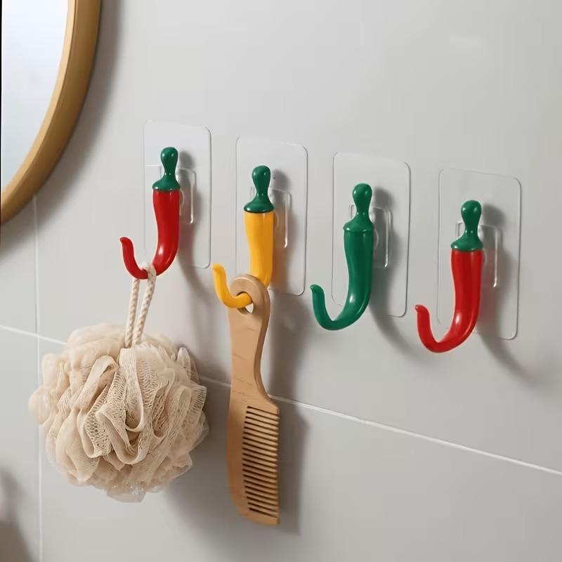 Xiaomi 3-60pcs Creative Chili Pepper Shaped Adhesive Hook Non Drilling Wall Sticky Hanger Decorative for Kitchen Key Towel Organizer