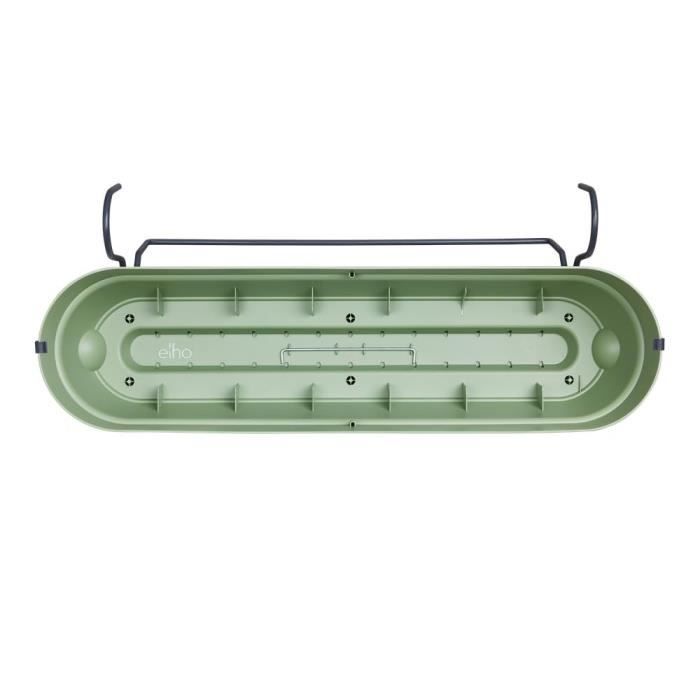 ELHO Ящик для цветов Vibia Campana Allin1 70 - Д 70 x Ш 26 x В 17 см - Балкон - 100% переработанный - Зеленый
