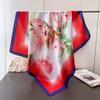 New National Color Peony Imitation Silk High-End Printing Large Square Scarf Silk Scarf Shawl Headscarf Neck Protection Scarf
