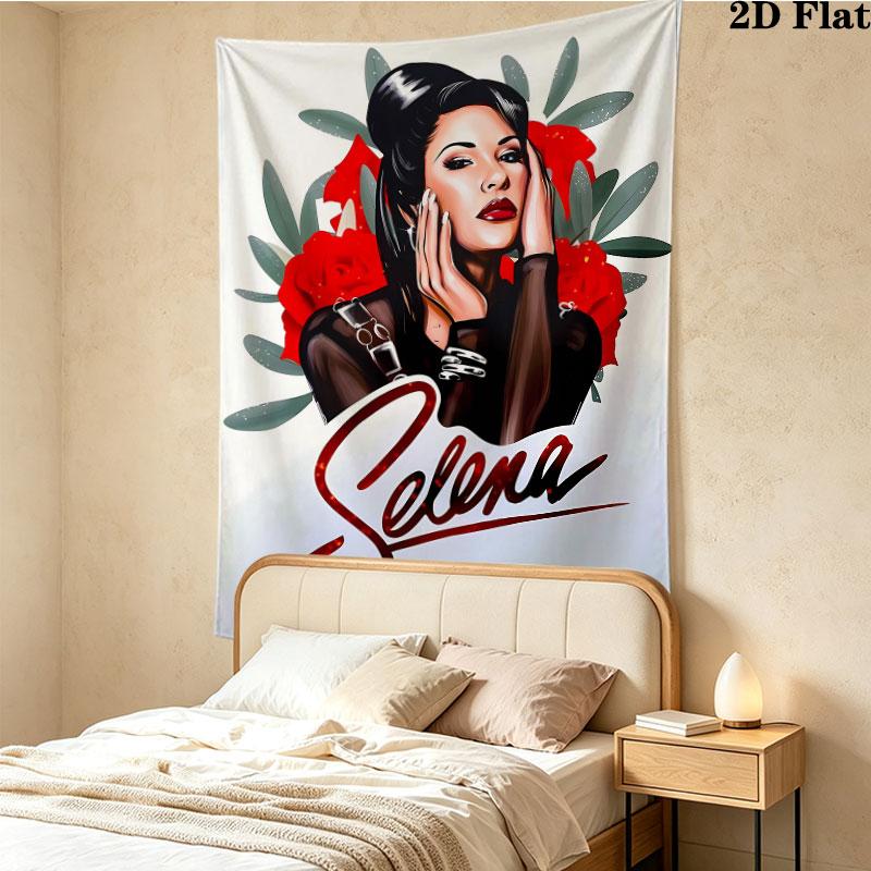 Selena Quintanilla Wall Tapestry Aesthetic Wall Hanging Printed Fabric Blanket Decorative Tapestries For Bedroom Living Room Home Decor