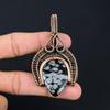 Amazing Snowflake Obsidian Gemstone Handmade Pure Copper Wire Wrapped Pendant Jewelry