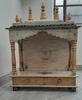 Antique Finish Wood Mandir: Embossed Painted Wall Shrine