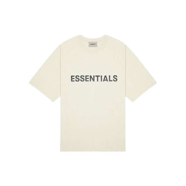Fear of God Essentials Унисекс Футболка с графическим логотипом SS20 Топы Кремовый FOG-SS20-401