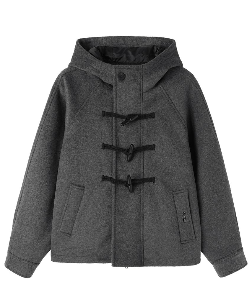 OPENYARD(OY) Hooded Toggle Short Coat - Gray