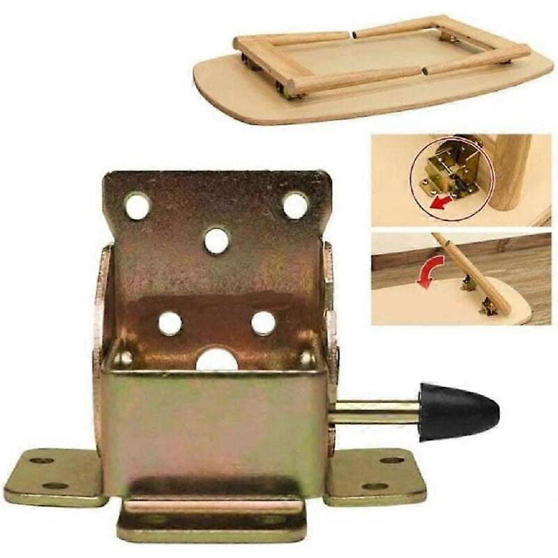 (1 Pair) 90 Degree Self Locking Folding Table Leg Extensions, Foldable, Telescopic, Hidden Shelf Brackets for Desk, Bed, Hinged
