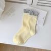 Stacked socks children's bud medium tube women's socks bow cute small white leather shoes medium long socks