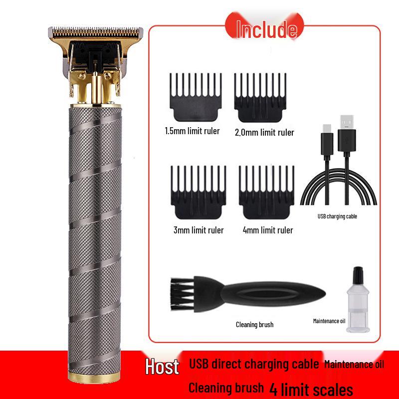 Электрическая машинка для стрижки волос T9 Bald - Профессиональная перезаряжаемая машинка для гравировки и бритья с масляной головкой