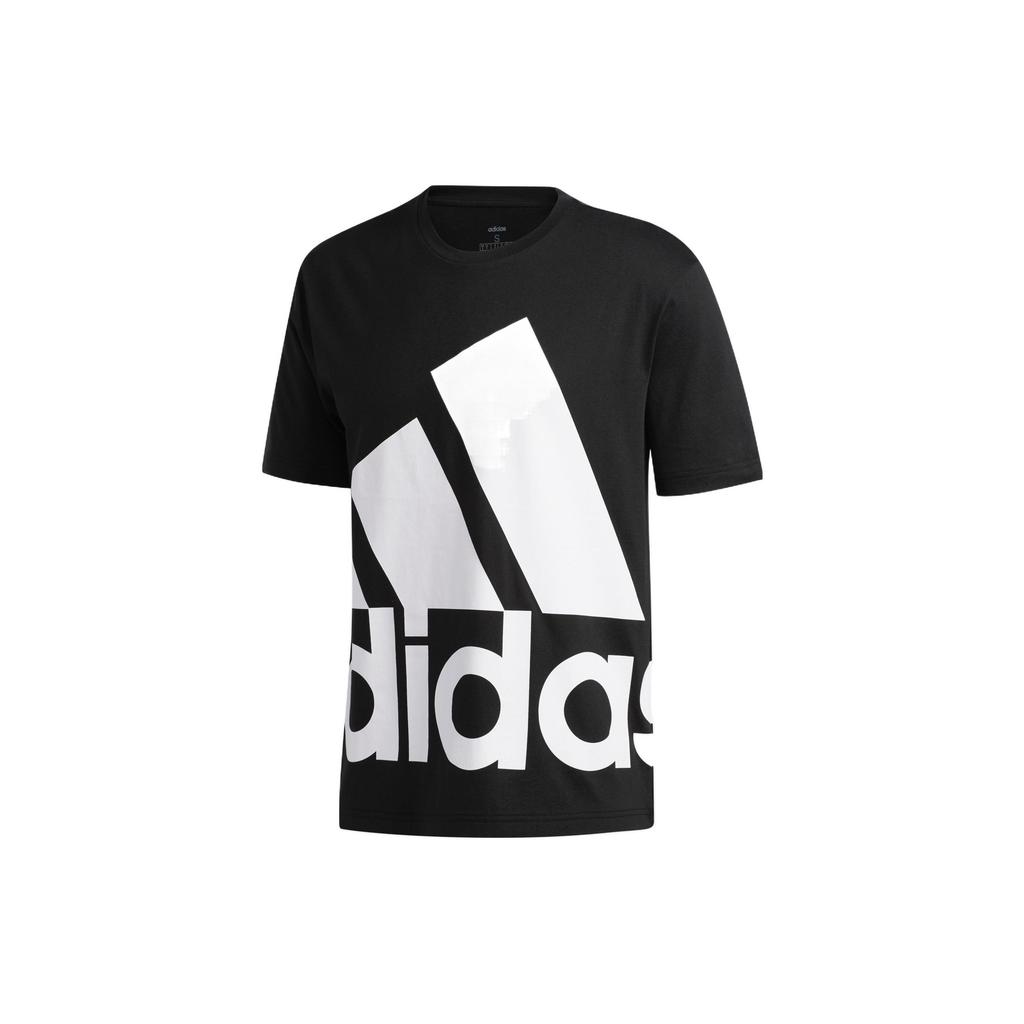 adidas Футболка с коротким рукавом и крупным логотипом, мужские топы, черные GK3325
