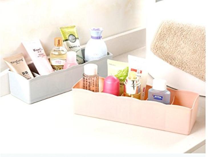 Пластиковый контейнер HJ с разделителями для хранения мелких предметов [Для нижнего белья, носков, майок, перчаток, носовых платков, масок, галстуков и т. д.]