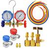 R410A R22 R404A R134a AC Diagnostic Manifold Freon Meter Kit with Coupler, Adapter for Car Air Conditioning System Car Air Conditioner Repair