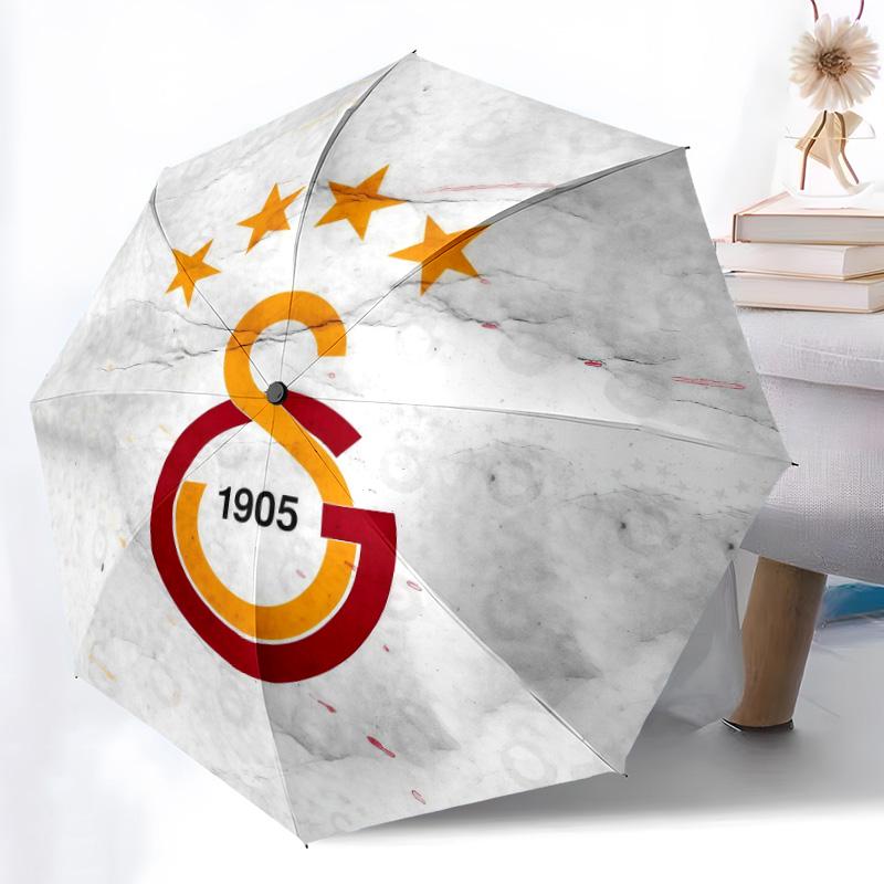 Galatasaray2pattern, automatic folding umbrella, portable and foldable design, 8 ribs, a Christmas or birthday gift.