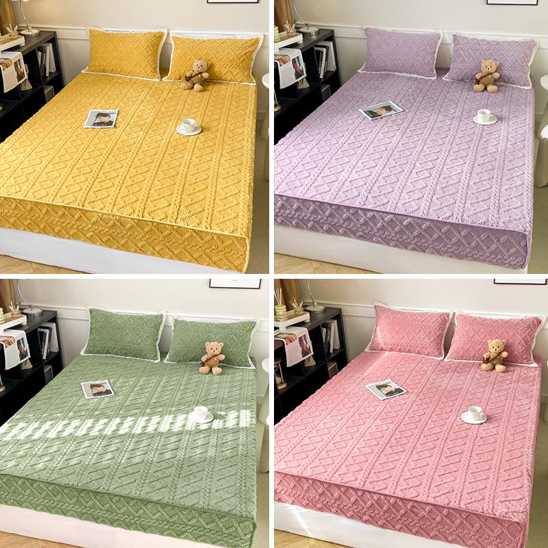 Мягкая жаккардовая простыня на резинке, прочная тафовая бархатная эластичная лента, простыня на резинке, защитный чехол для матраса, утолщенное покрывало, чехол для матраса