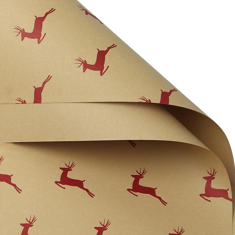 10 Sheets Christmas Wrapping Paper Kraft Paper Christmas Tree Snowflake Pattern Gift Wrapping Paper Bouquet Wrapping Paper