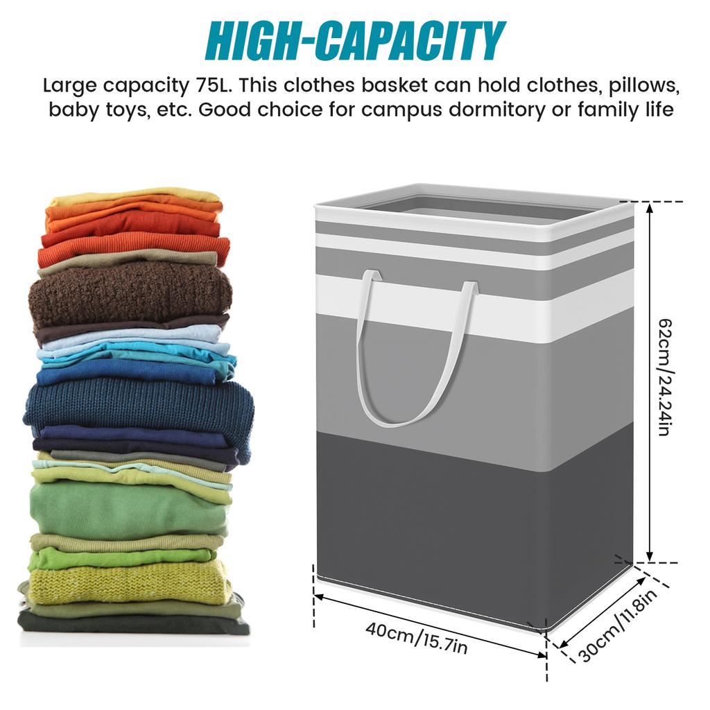 Laundry Basket Large Capacity Foldable Dirty Clothes Storage Basket Portable Waterproof Bathroom Clothes Organizer Bag