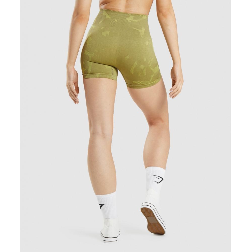Gymshark Адаптивные бесшовные шорты Camo Savanna   Griffin Green B1a4y Ebh7