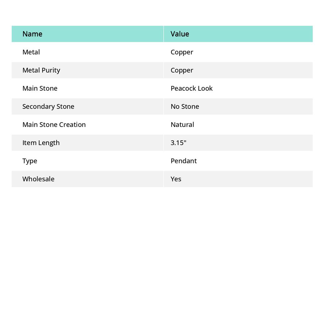 Павлин Внешний вид Ручная работа Медная проволока Обертка Ювелирная подвеска 3,15" o8S06