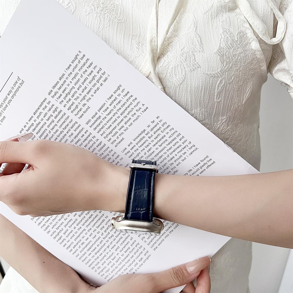 Watch Strap for Apple Watch Series 10 Ultra 9 8 7 SE 6 5 4 3 2 1 46mm 49mm 45mm 44mm 42mm Bamboo Texture PU+Silicone Band