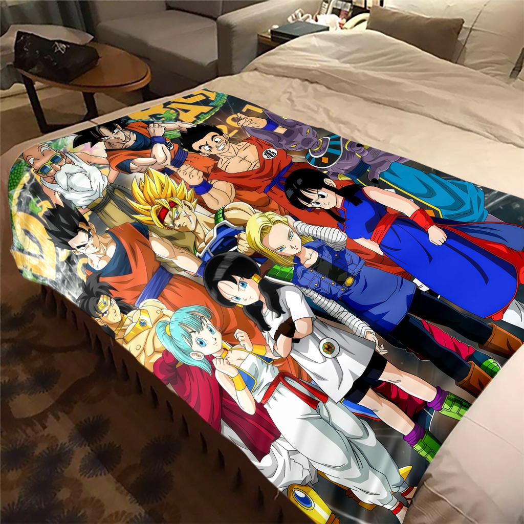 1 шт. Плед из фланели с принтом DRAGON BALL, Высокое качество, Для всех сезонов, Декор для дома, Тепло и Уют, Идеально для Рождественских подарков
