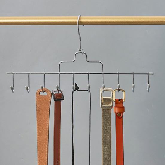 Вешалка для ремня с 10 крючками из нержавеющей стали, противоскользящая, с большой грузоподъемностью