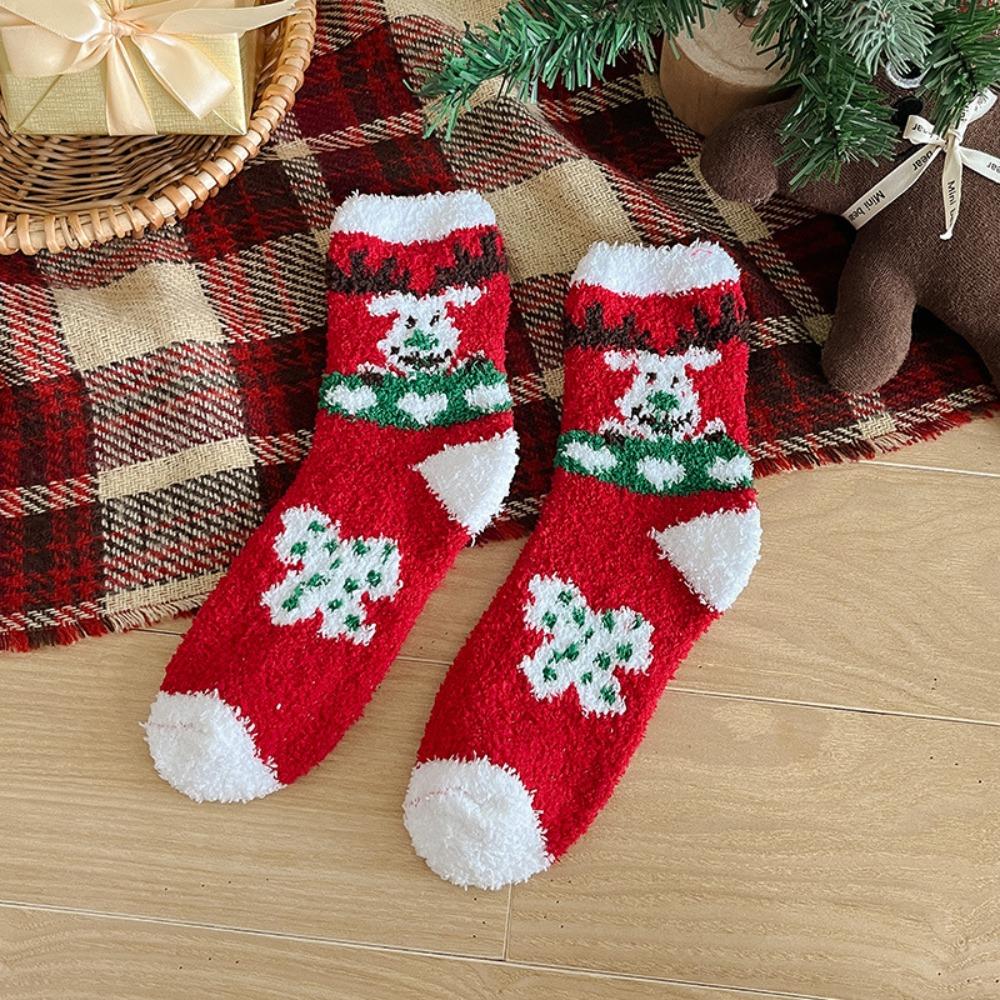Santa Claus Christmas Socks Cartoon Floor Sleep Socks Comfortable Women Hosiery  Ladies
