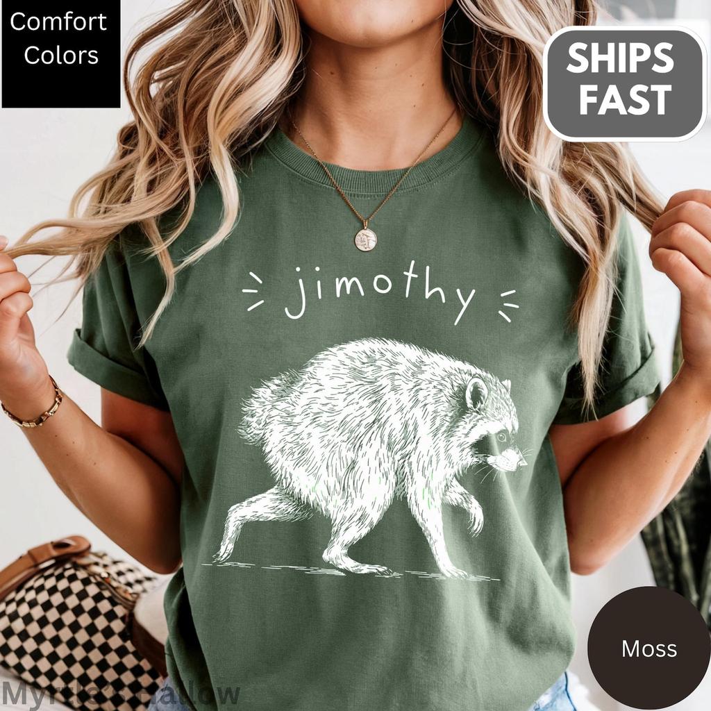Jimothy Raccoon Comfort Colors® Shirt and kids T-Shirt, Seattle Short Spine Raccoon, Animal Meme, Cotton Tee